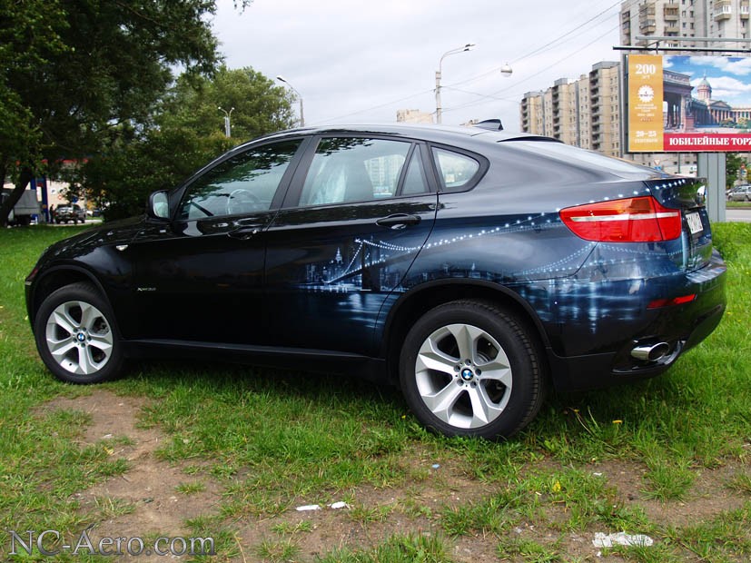 Аэрография на черном авто BMW X6 фото – Бруклинский Мост