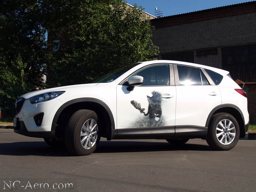 Аэрография на авто Mazda CX-5 – Ёжик в тумане, фото